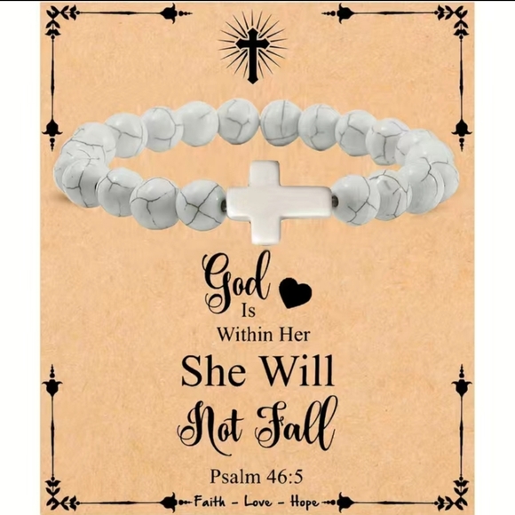 Cross Bracelet Confirmation Gifts, Christian Gifts. Natural stone… - Picture 8 of 10